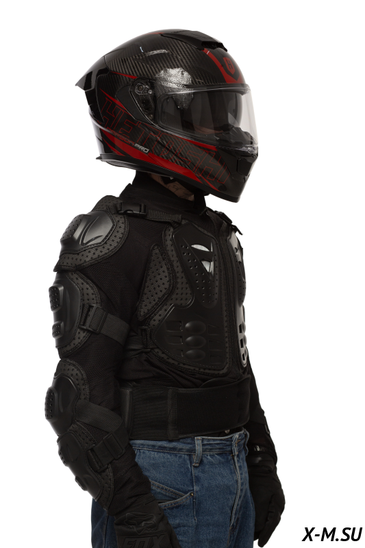 Шлем интеграл карбоновый HETOSHI FF936S CARBON RED WHITE р.XL