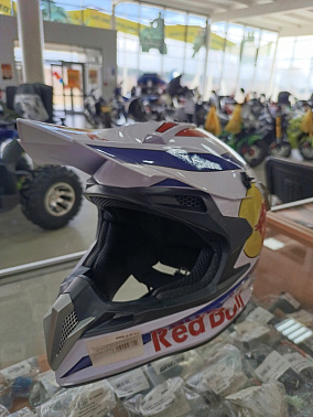 Шлем кроссовый HETOSHI RED BULL XD1-86 цв. Бело-фиолетовый р. XL