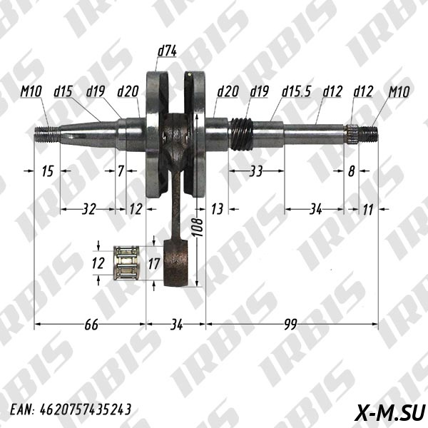 Вал коленчатый в сборе 2Т AF18/24; DIO