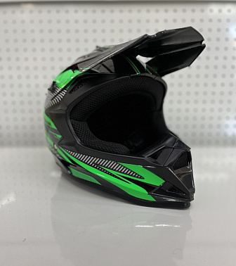 Шлем кроссовый HETOSHI EDX цв. Черно-зеленый р. M
