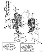 Блок цилиндров 4-Х ТАКТНОГО ПЛМ MERCURY 135 Серийный номер от 0P464488 до 0P514868